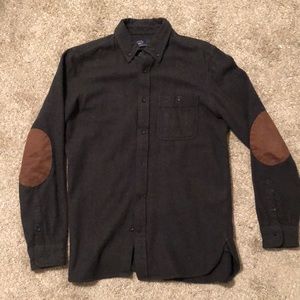 GAP Charcoal Flannel with leather elbows